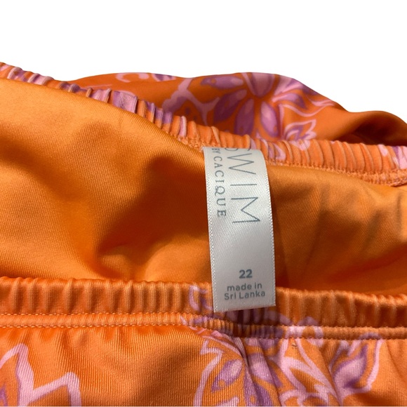 Cacique Swim Set 22/42DD Orange Floral Underwire Bikini Top + Skirtini NWOT - Picture 10 of 13